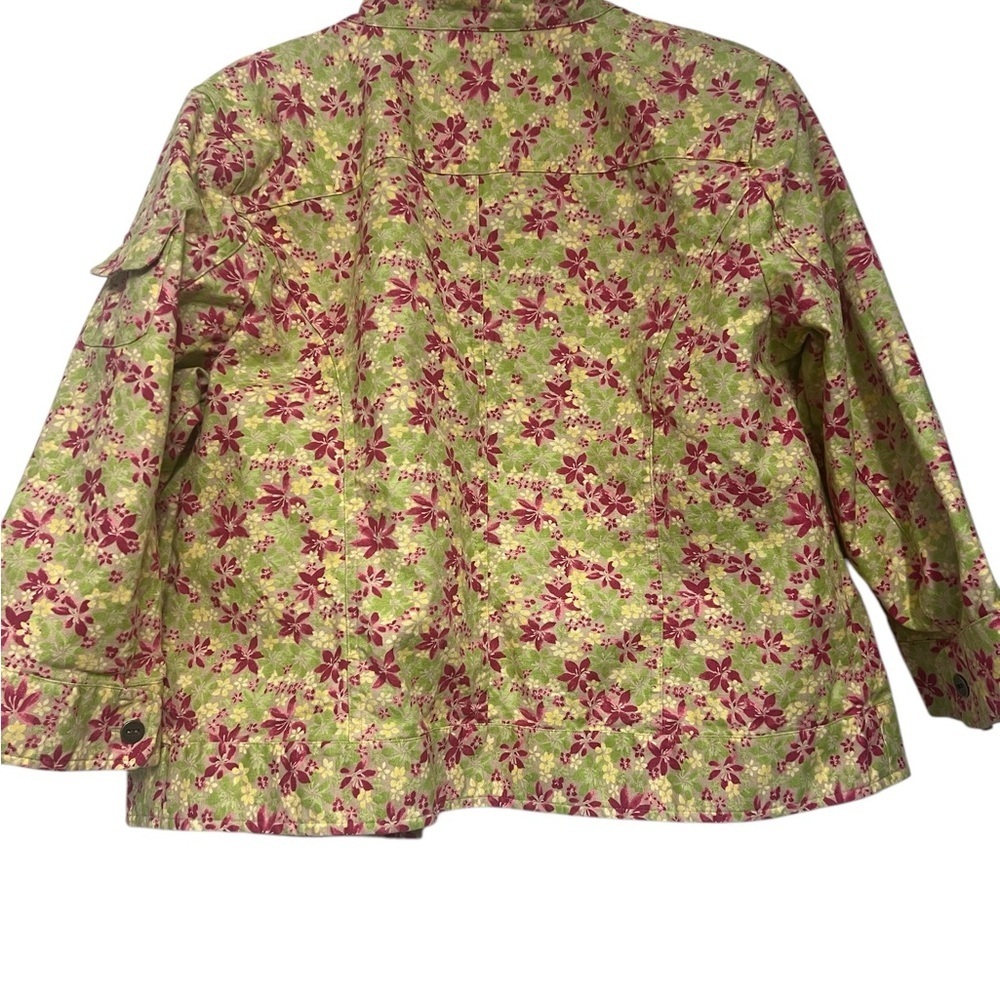 Christopher & Banks Linen Blend‎ Floral Jacket XL 3/4 Sleeves - Picture 2 of 3